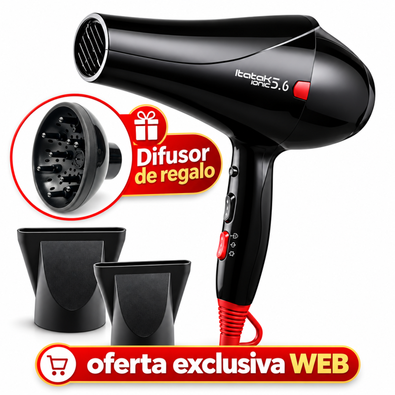 Secador de Pelo Profesional Iónico Itatek 2600W Ionic 5.6